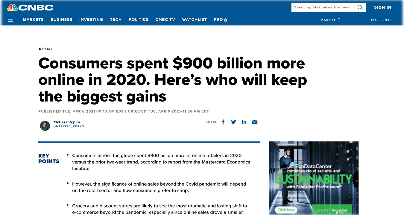 הצרכנים הוציאו 900 מיליארד דולר יותר ברשת בשנת 2020 ...
